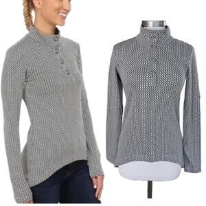 Merrell Indra Long Sleeve Snap Front Top Black & White Size Small